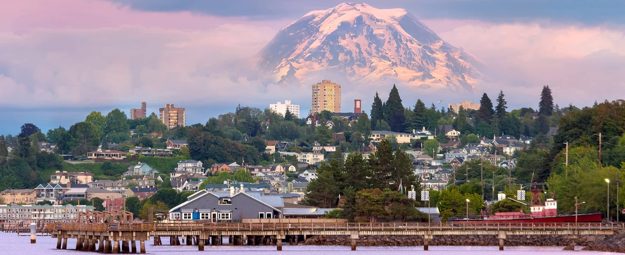 Mount Rainier over Tacoma Washington
